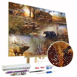 Paint By Diamonds Kit Elk & Bear 5D